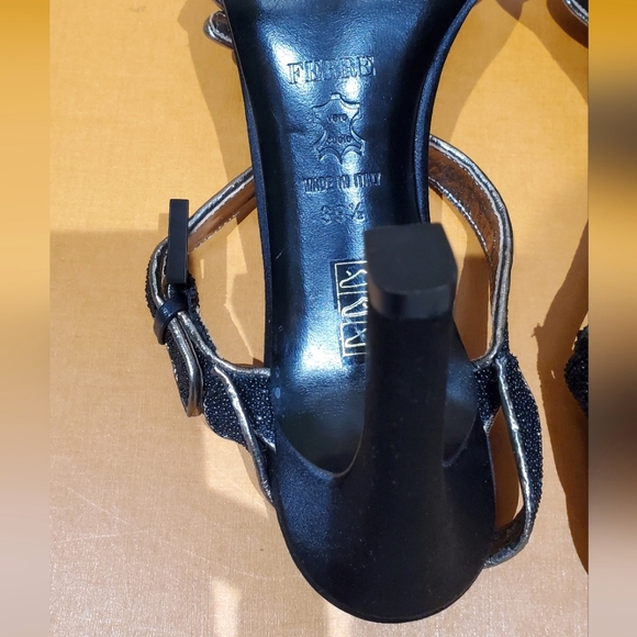 Gianfranco Ferre Vintage Black Open Toe Sandals Heels Size 39.5 / US 9.5 - Picture 10 of 12